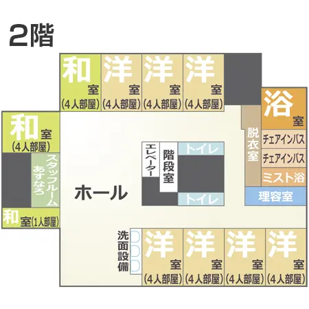 特養ふるさとのフロアマップ図