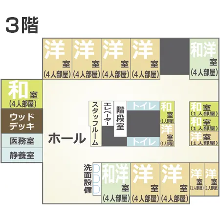 特養ふるさとのフロアマップ図