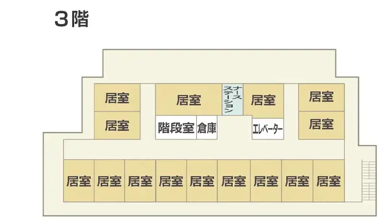 特養ふるさとのフロアマップ図-３階